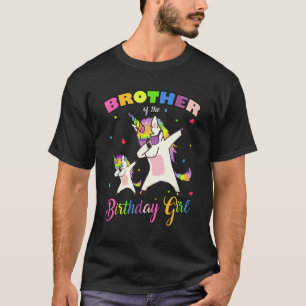 Bror till Birthday Girl Unicorn Birthday Prin T Shirt