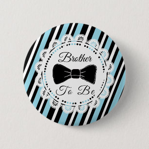 Bror till blå svart Bowtie Baby Shower-knapp Knapp