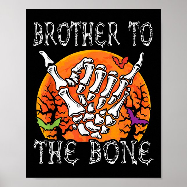 Bror till Bone Halloween Måne Costume Skeleton Ha Poster (Framsidan)