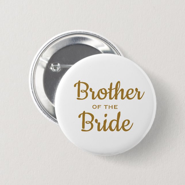 Bror till Bride Bröllop Anpassningsbar Button Knapp (Framsida & baksida)