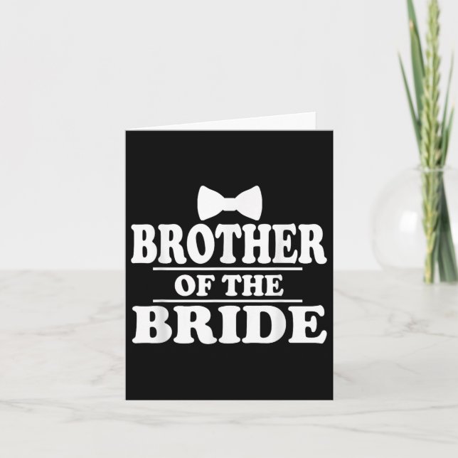 Bror till Bride Bröllop Bachelor Bachelorette Kort (Framsida)