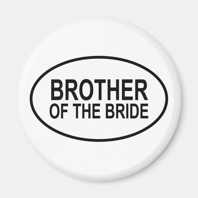 Bror till Bride Bröllop Oval Magnet (Framsidan)