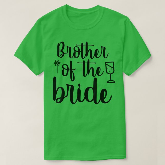 Bror till Bride Cute Bröllop och Bachelor Par T Shirt (Design framsida)
