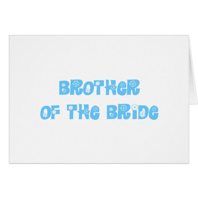 Bror till Bride Hälsningskort (Framsidan Horizontal)