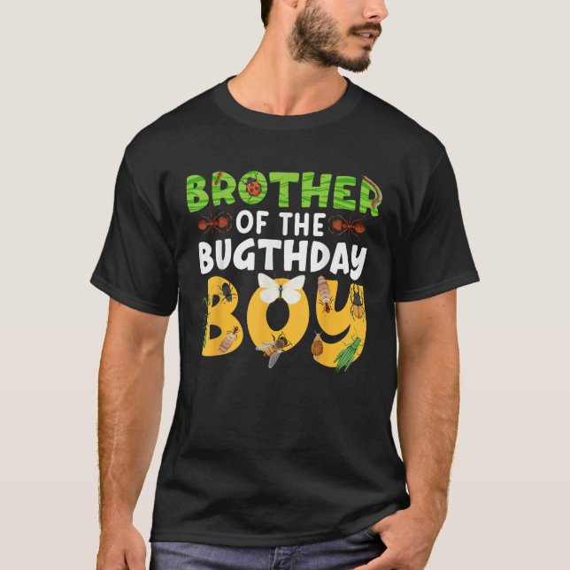 Bror till Bugthday Boy Kryp Thmet Birthday Pa T Shirt (Framsida)