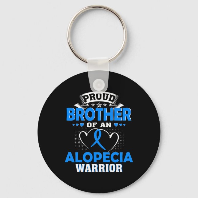 Bror till en Alopecia Warrior Nyckelring (Framsida)