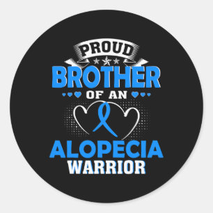 Bror till en Alopecia Warrior Runt Klistermärke