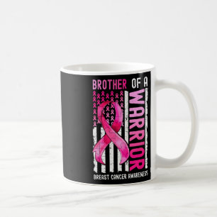 Bror till en krigare bröstcancer USA flagga Awaren Kaffemugg