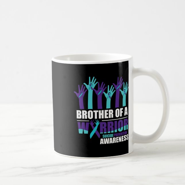 Bror till en krigare suicide Awareness Mental Heal Kaffemugg (Höger)