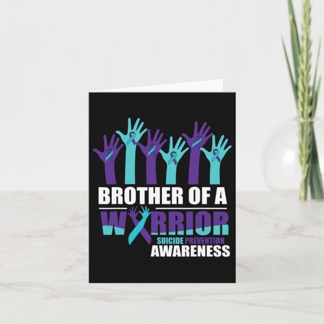 Bror till en krigare suicide Awareness Mental Heal Kort (Framsida)
