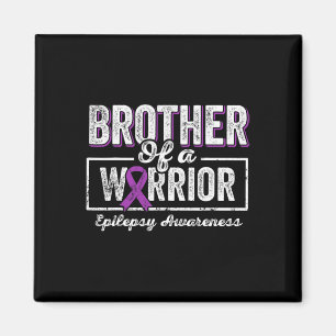 Bror till en Warrior Epilepsy Brother Lila Ribbo Magnet