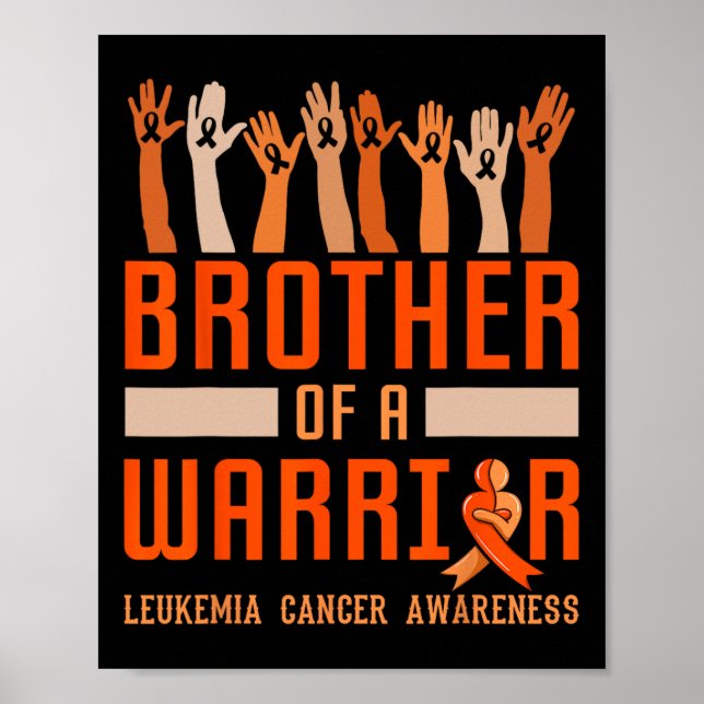 Bror till en Warrior Leukemia Awareness Ribbon Blo Poster (Framsidan)