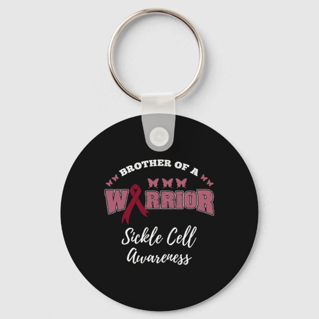 Bror till en Warrior Sickle Cell Awareness Nyckelring (Framsida)