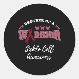 Bror till en Warrior Sickle Cell Awareness Runt Klistermärke