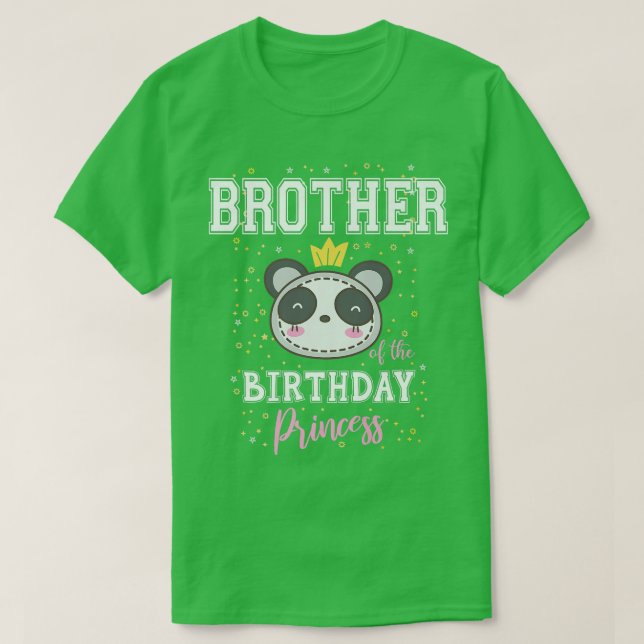 Bror till födelsedag Princess Cute Panda Bear B T Shirt (Design framsida)