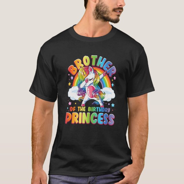 Bror till födelsedag prinsessan Unicorn Matching T Shirt (Framsida)