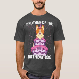 Bror till födelsedagen Hund Birthday Corgi Hund84 T Shirt