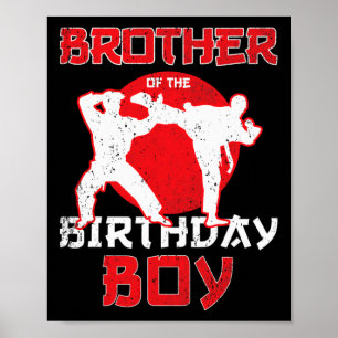 Bror till födelsedagen Karate Taekwondo Boy Marti Poster