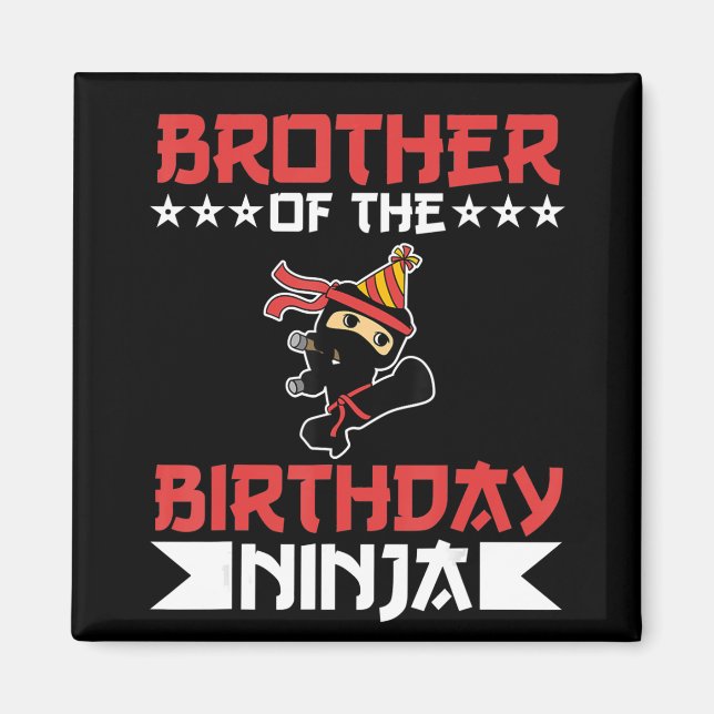 Bror till födelsedagen Ninja Fight Taekwondo Gift Magnet (Framsidan)
