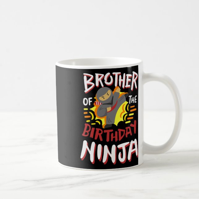 Bror till födelsedagen Ninja Karate Kids Bday Par Kaffemugg (Höger)