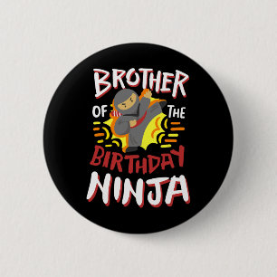 Bror till födelsedagen Ninja Karate Kids Bday Par Knapp