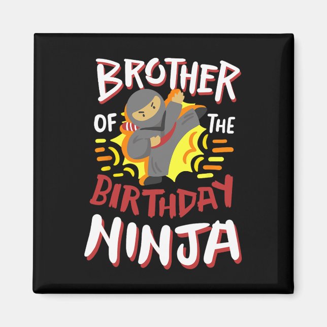 Bror till födelsedagen Ninja Karate Kids Bday Par Magnet (Framsidan)