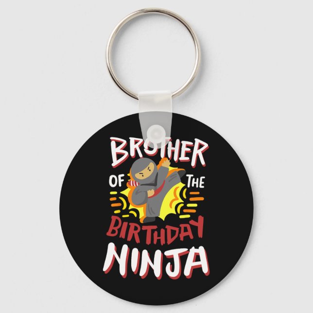 Bror till födelsedagen Ninja Karate Kids Bday Par Nyckelring (Framsida)