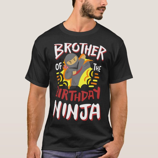 Bror till födelsedagen Ninja Karate Kids Bday Par T Shirt (Framsida)