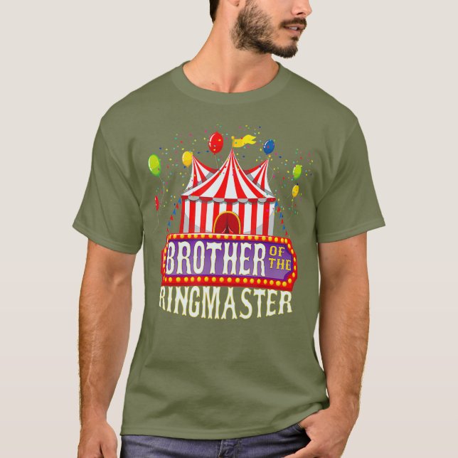 Bror till födelsedagens Ringmaster Kids Circus T Shirt (Framsida)