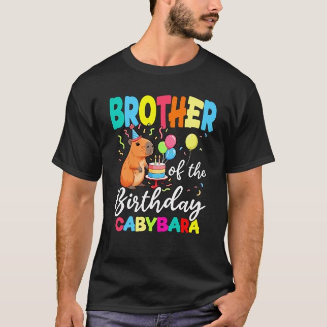 Bror till födelsedagskorgen Capybara Girl Bday Par T Shirt (Framsida)