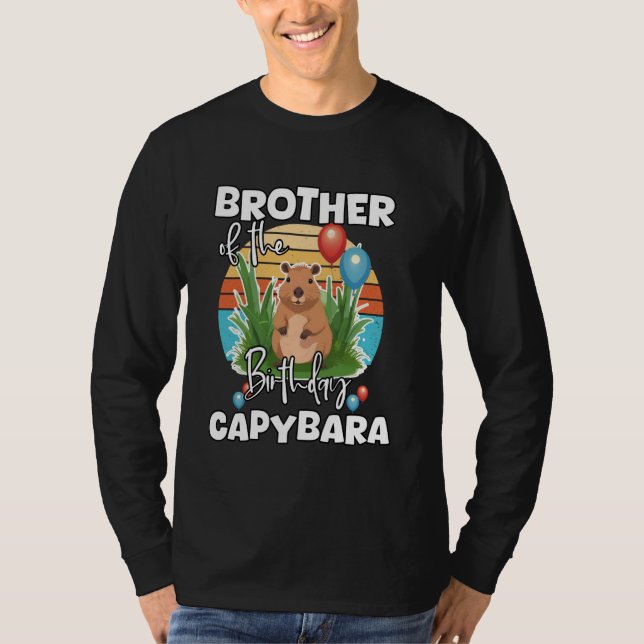 Bror till födelsedagskvällen Capybara Cute Capy Bd T Shirt (Framsida)