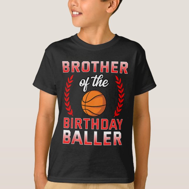 Bror till födelsedagspojken Bysketbyll Bday Celebr T Shirt (Framsida)