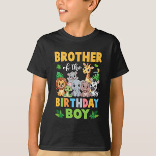 Bror till födelsedagspojken Kids Safari Jungle Ani T Shirt