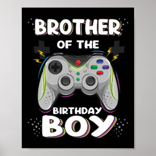 Bror till födelsedagspojken Matching Video Gamer G Poster