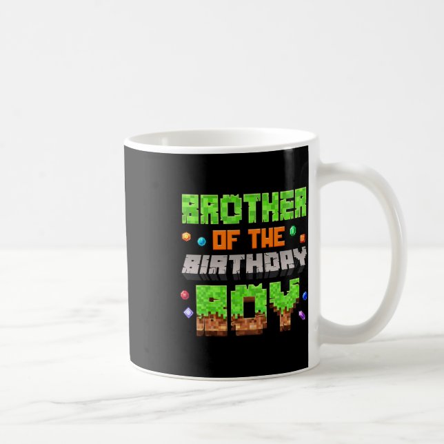 Bror till födelsedagspojken Pixel Gaming Video Gam Kaffemugg (Höger)