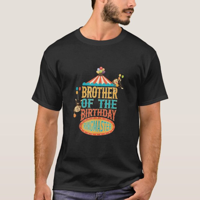 Bror till födelsedagspressen Ringmaster Kids Circu T Shirt (Framsida)