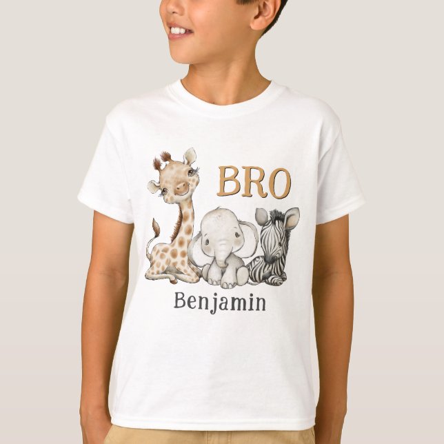 Bror till födelsedagstjejen Safari Birthday T Shirt (Framsida)