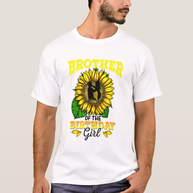 Bror till födelsedagstjuvens solrosdag Pa T Shirt (Framsida)