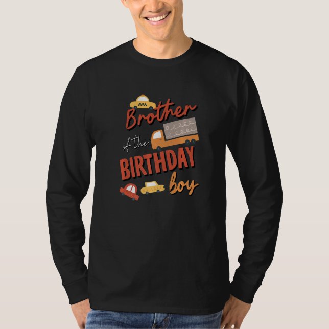 Bror till födelsedagstorgsbiltemat Matchande Fam T Shirt (Framsida)
