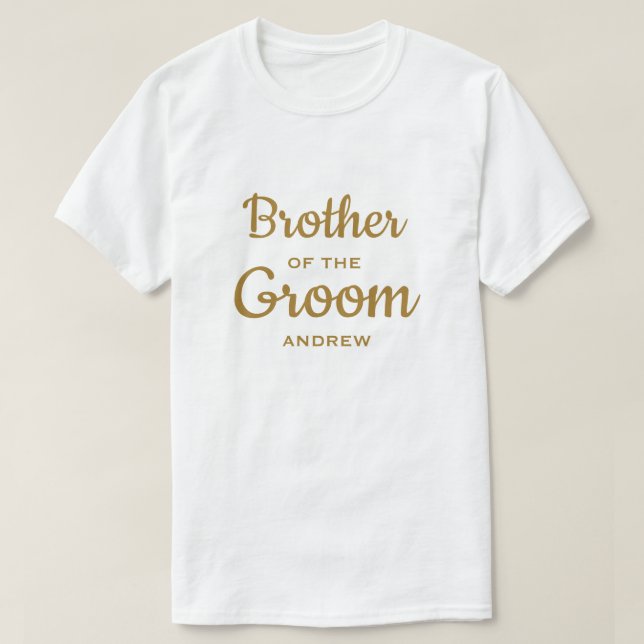 Bror till Groom Anpassningsbar T-Shirt (Design framsida)