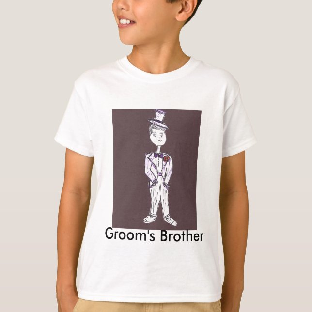 Bror till Groom/Bachelor-partiet Tee Shirt (Framsida)