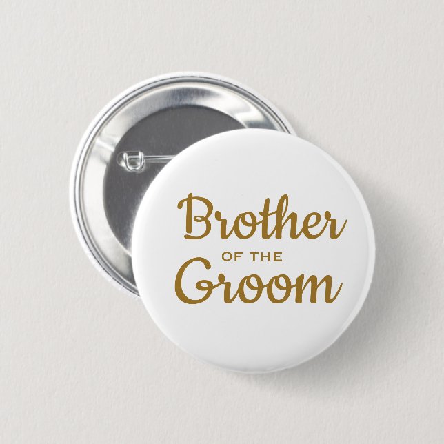 Bror till Groom Bröllop Anpassningsbar Button Knapp (Framsida & baksida)