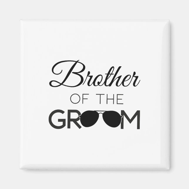 Bror till Groom Bröllopsfest Giftermål Magnet (Framsidan)
