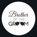 Bror till Groom Bröllopsfest Giftermål Runt Klistermärke<br><div class="desc">Bror till Groom Bröllopsfest Giftermål</div>