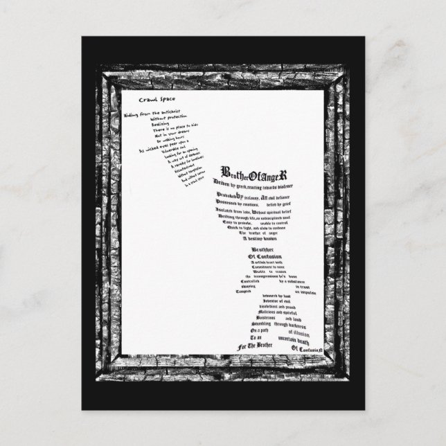 Bror till ilska och konfusion vykort (Framsida)