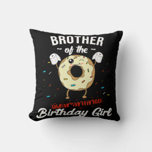 Bror till karantänerad Birthday Girl Funny Donut Kudde