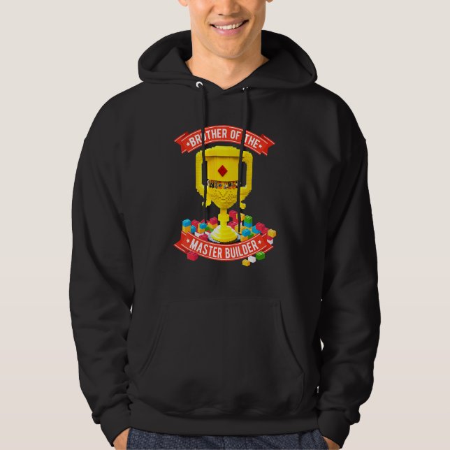 Bror till Master Builder Byggnad Block Famil Hoodie (Framsida)