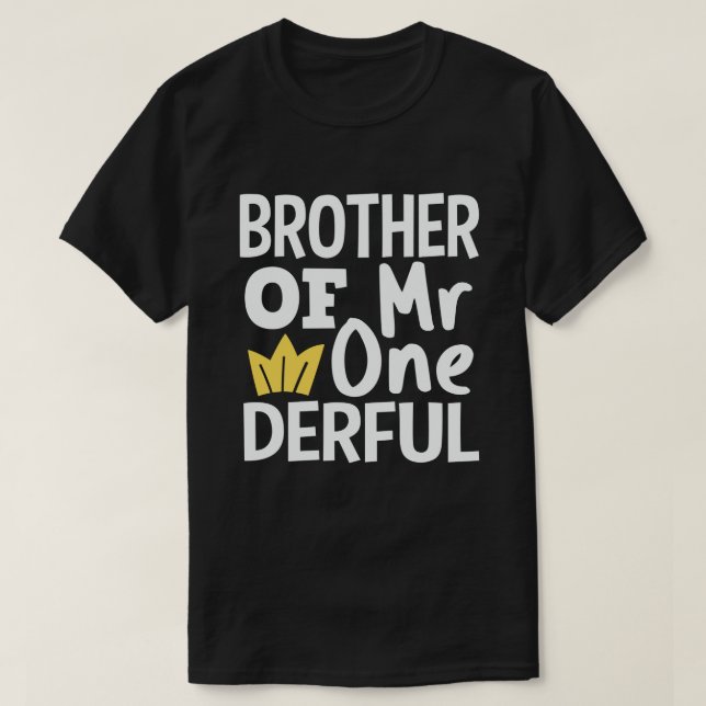 Bror till Onederful 1:a Birthday Party Matchin T Shirt (Design framsida)