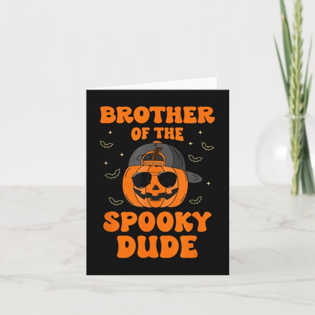 Bror till taloky-killen Halloween Pumpkin Birth Kort (Framsida)