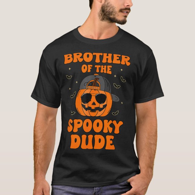 Bror till taloky-killen Halloween Pumpkin Birth T Shirt (Framsida)